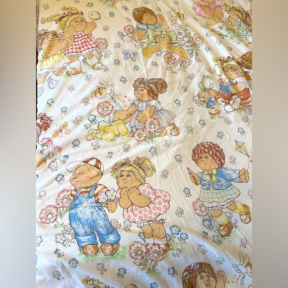 VINTAGE 80's Cabbage Patch Flat Sheet - Picture 2 of 2